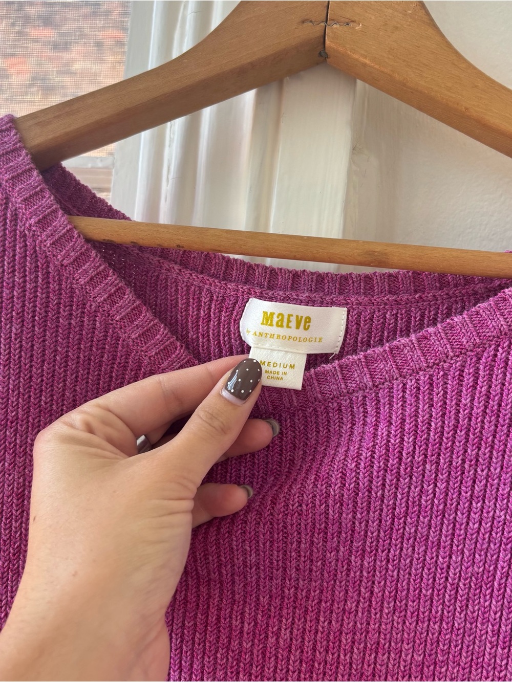 Anthropologie Maeve Sweater Vest in Fuchsia - Picture 2 of 3